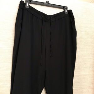 Black Comfy Tie Waist Work Pants FINAL PRICE